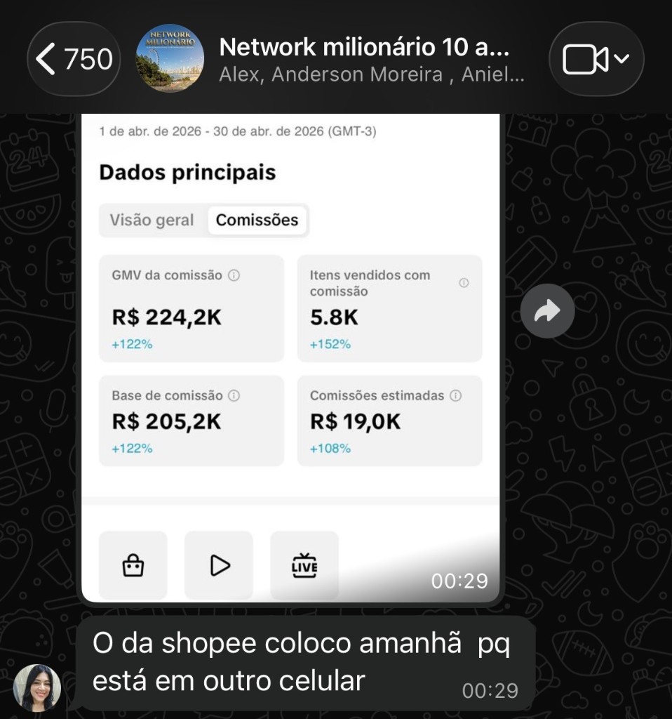 Dashboard de comissões com GMV e crescimento mensal